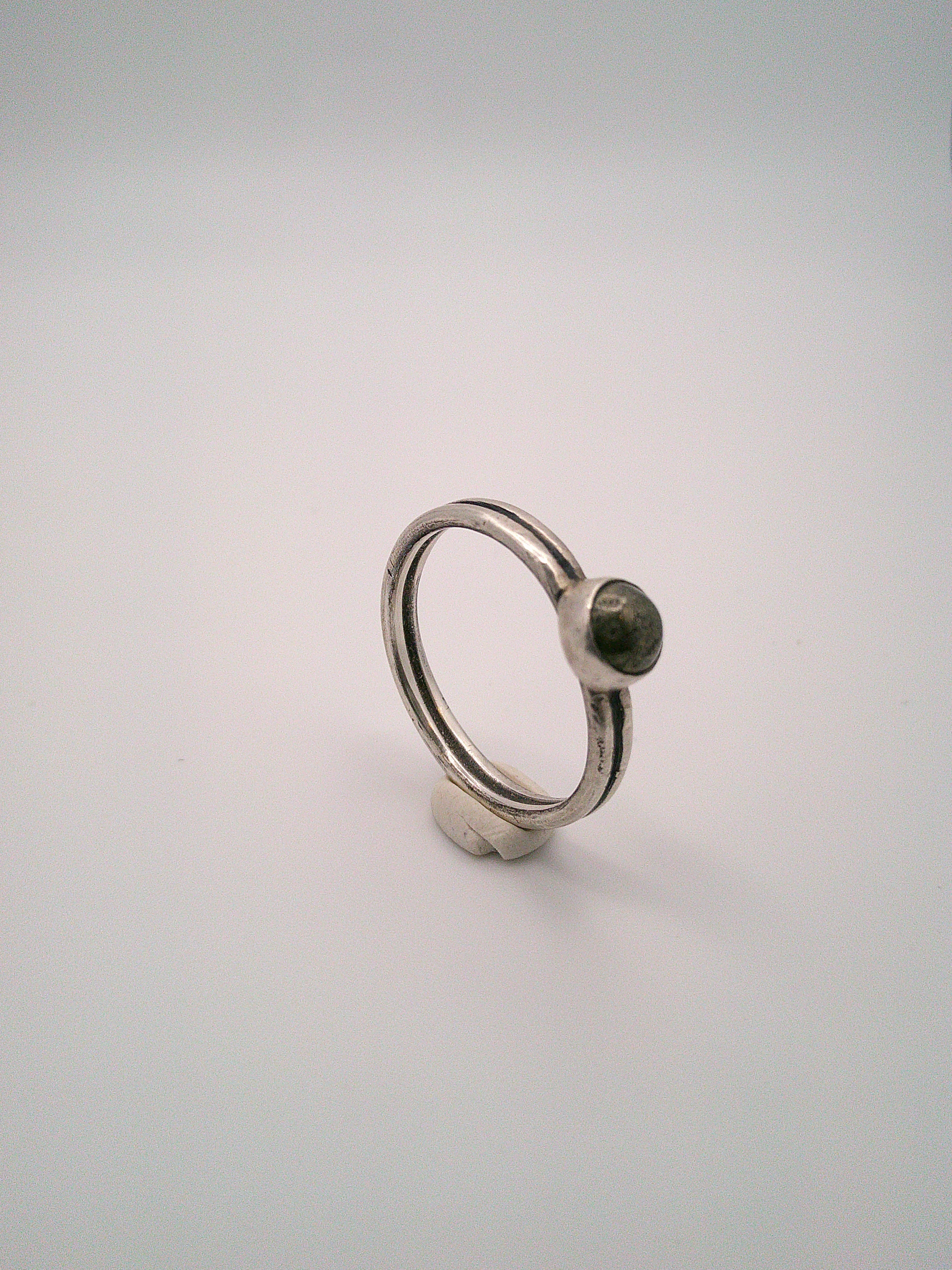 Stacking Band - 2 rings + Pyrite stone