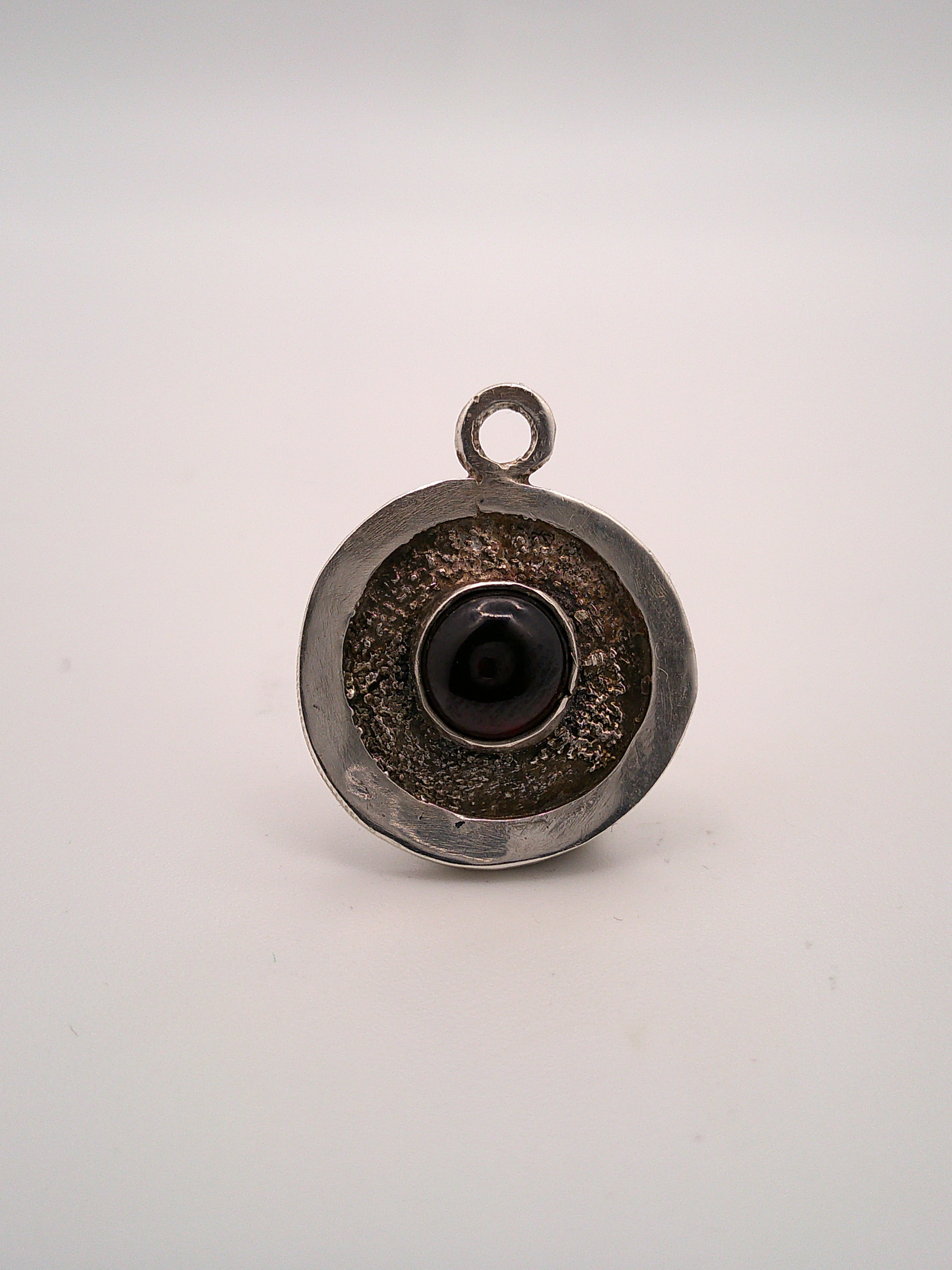 Small Medallion Pendent Tarnished powder Garnet